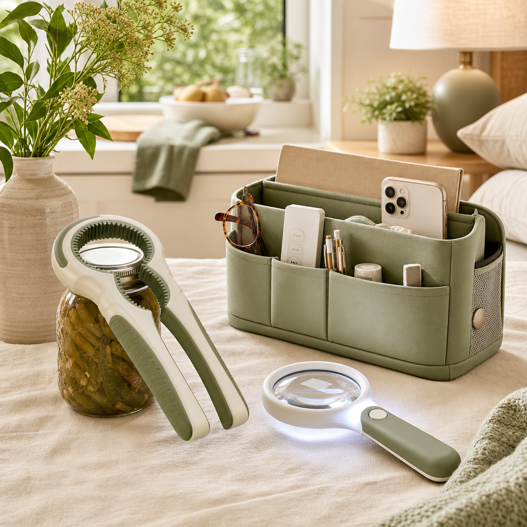 Daily Living Aids — Clever little helpers that make everyday tasks easier on the hands.